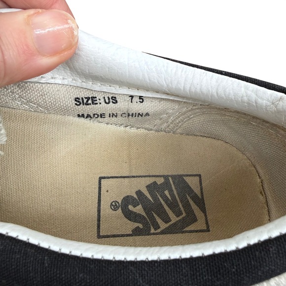 Vans Slip-On Deconstructed Skull Patch Frayed Canvas Sneakers Mens‎ 7.5 Punk main image 6
